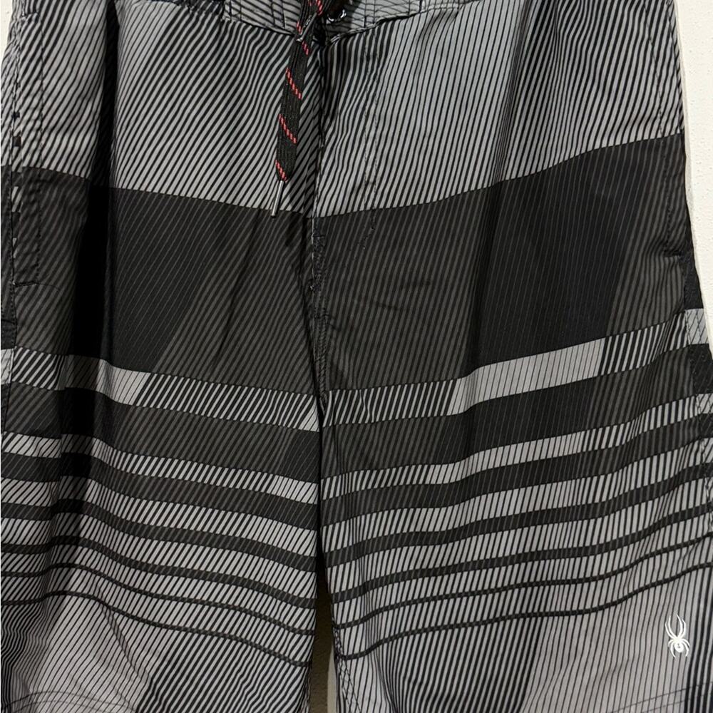 Spyder Men's Black and Gray Swim Shorts Size XL